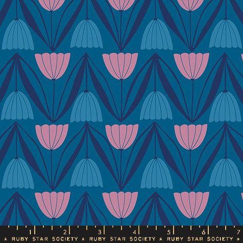Endpaper Tulips in Bluebell - Ruby Star Society Sold by the Half Yard